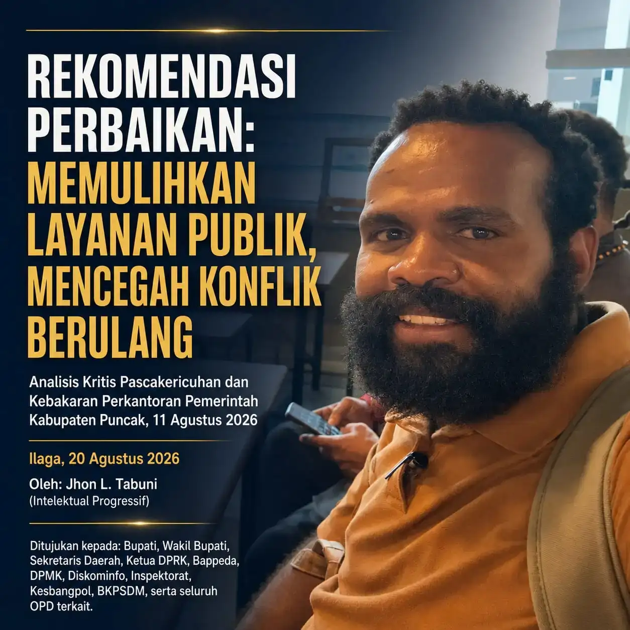 REKOMENDASI PERBAIKAN: MEMULIHKAN LAYANAN PUBLIK, MENCEGAH KONFLIK BERULANG